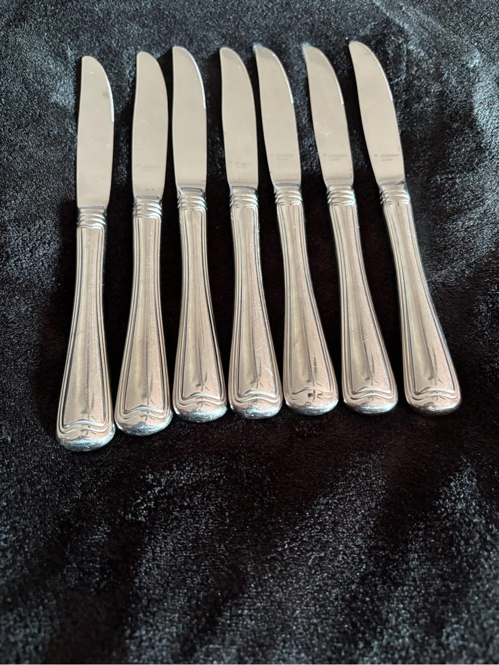 7 Piece Gorham MONET Dinner Knives Set Stainless Steel Glossy 9” Flatwear